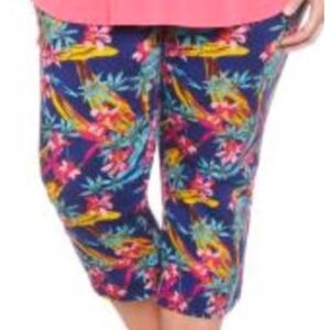 CAPRIS, FLORAL, SUMMER BLUE (Multicolour), SIZE 3X, 5 POCKETS, 97% COTTON SPANDE